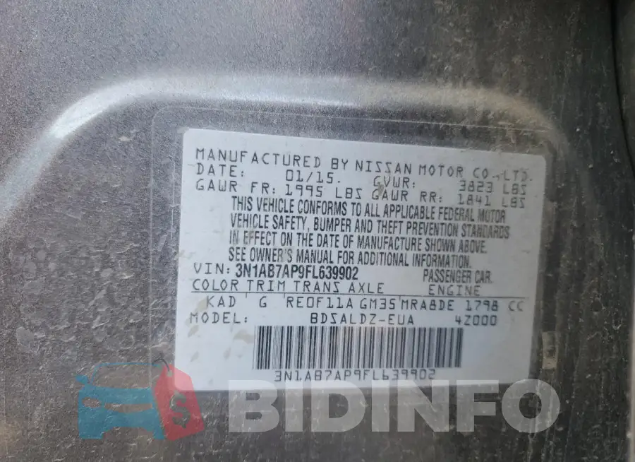 3N1AB7AP9FL639902 Photo# 12