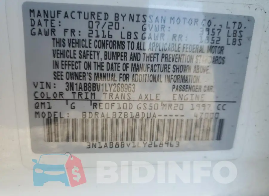 3N1AB8BV1LY268963 Photo# 12