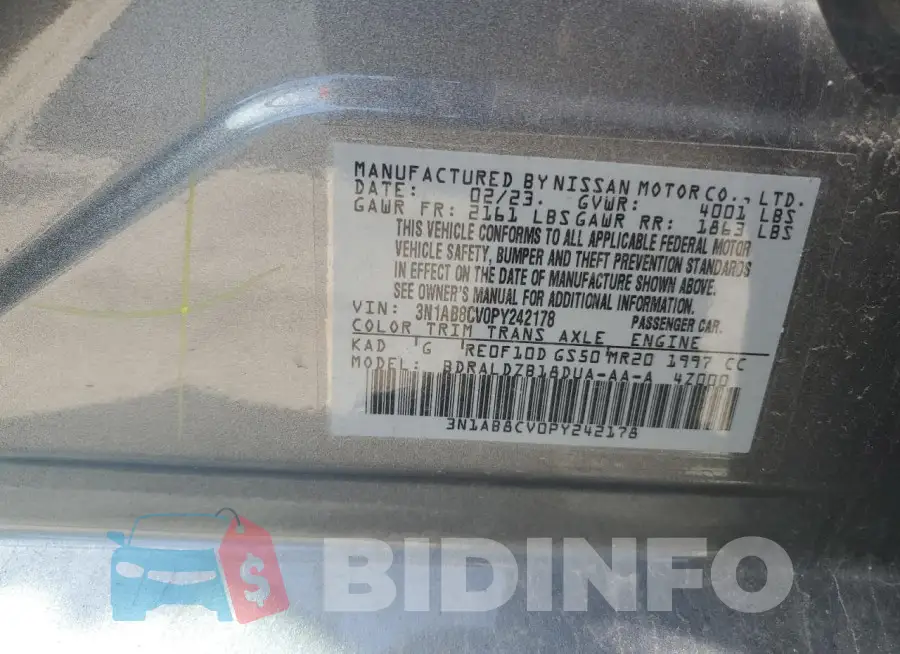 3N1AB8CV0PY242178 Photo# 12