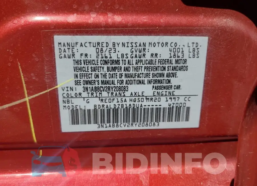 3N1AB8CV2RY208083 Photo# 13
