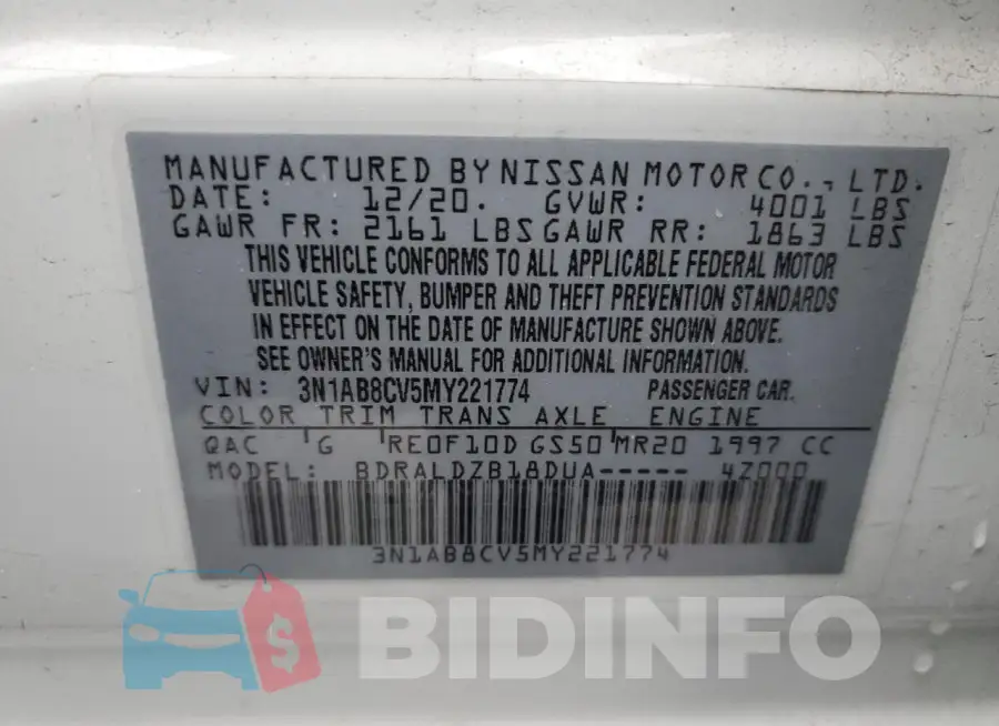 3N1AB8CV5MY221774 Photo# 12