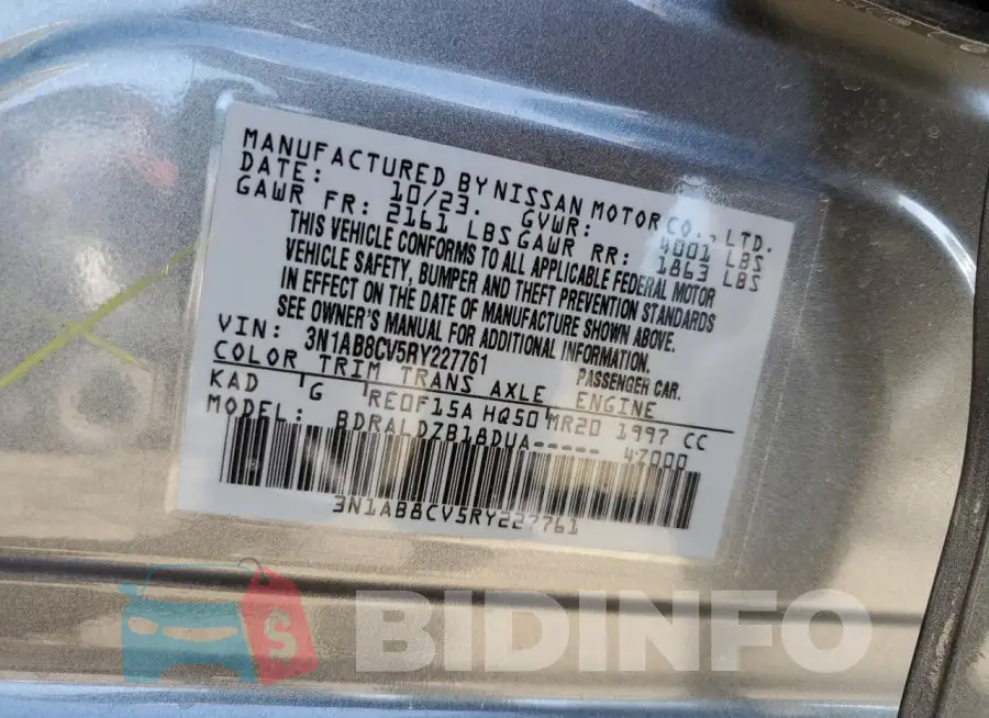 3N1AB8CV5RY227761 Photo# 13
