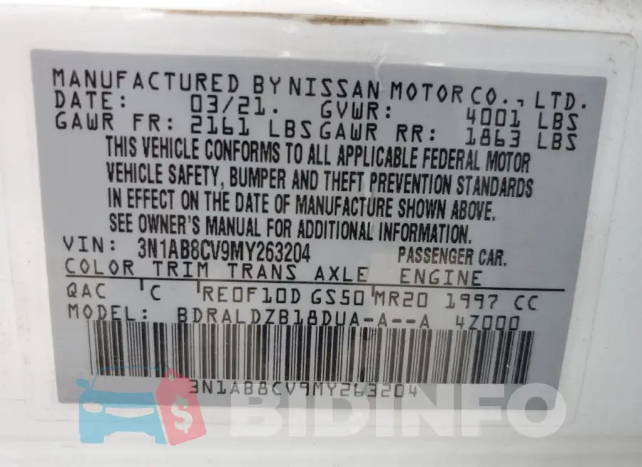 3N1AB8CV9MY263204 Photo# 12