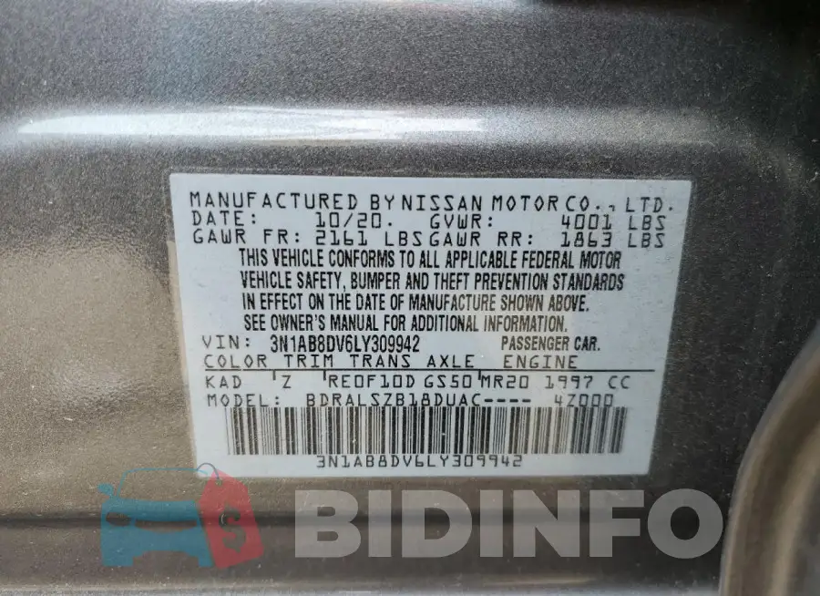 3N1AB8DV6LY309942 Photo# 12