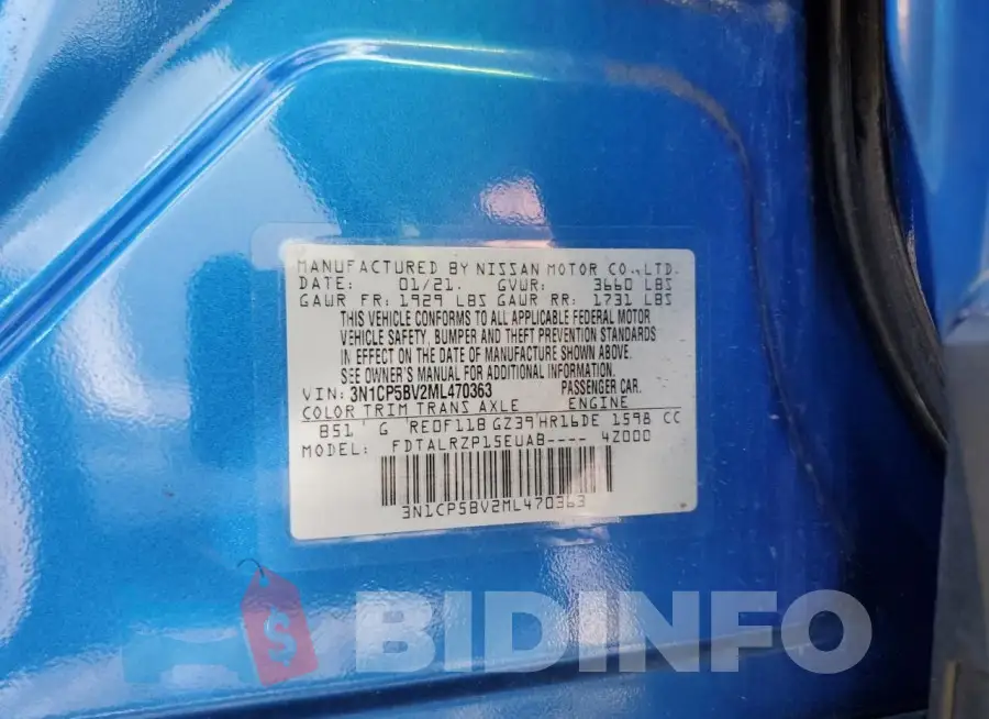 3N1CP5BV2ML470363 Photo# 13