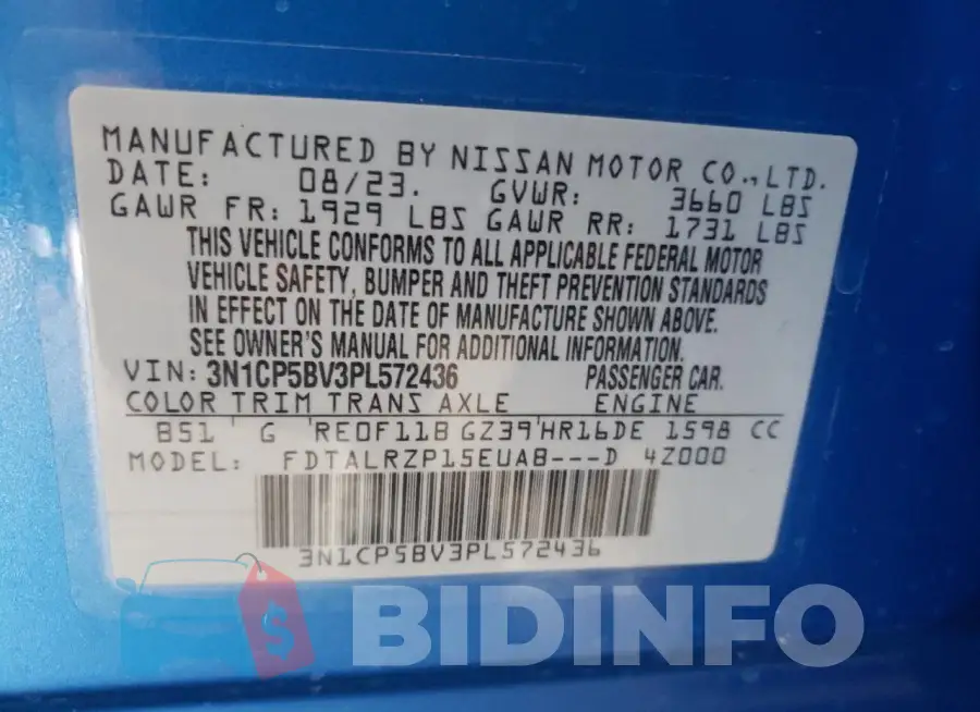 3N1CP5BV3PL572436 Photo# 13