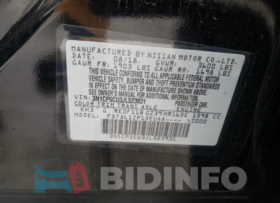 3N1CP5CU3JL523931 Photo# 13