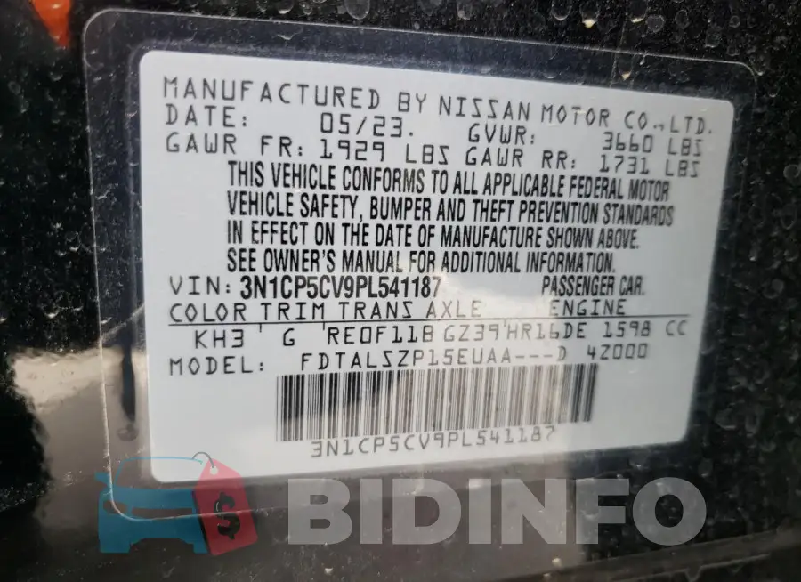3N1CP5CV9PL541187 Photo# 13