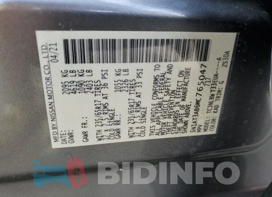 5N1AT3AB6MC765047 Photo# 12