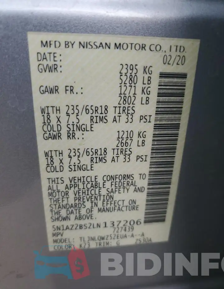 5N1AZ2BS2LN137206 Photo# 13