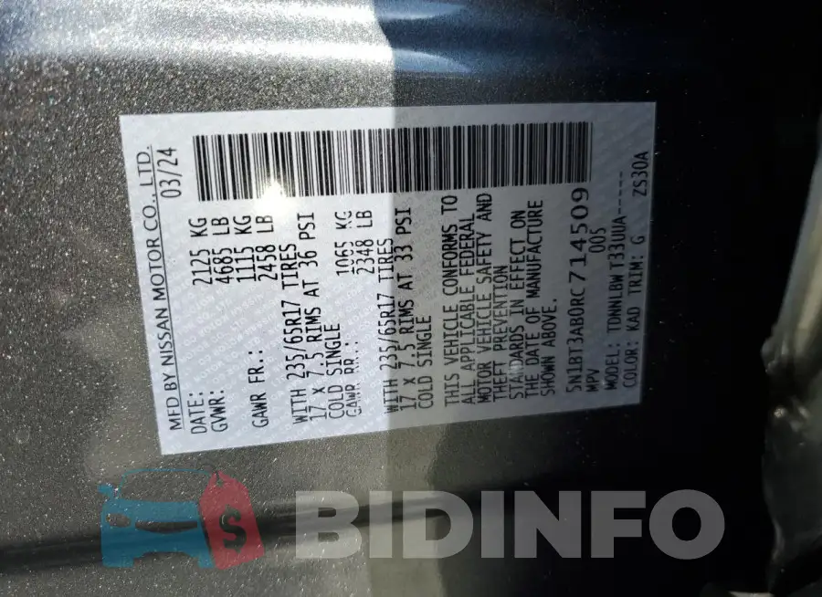5N1BT3AB0RC714509 Photo# 14
