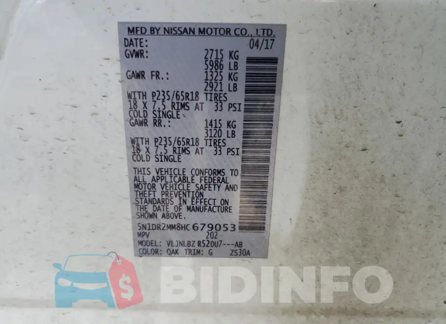 5N1DR2MM8HC679053 Photo# 14
