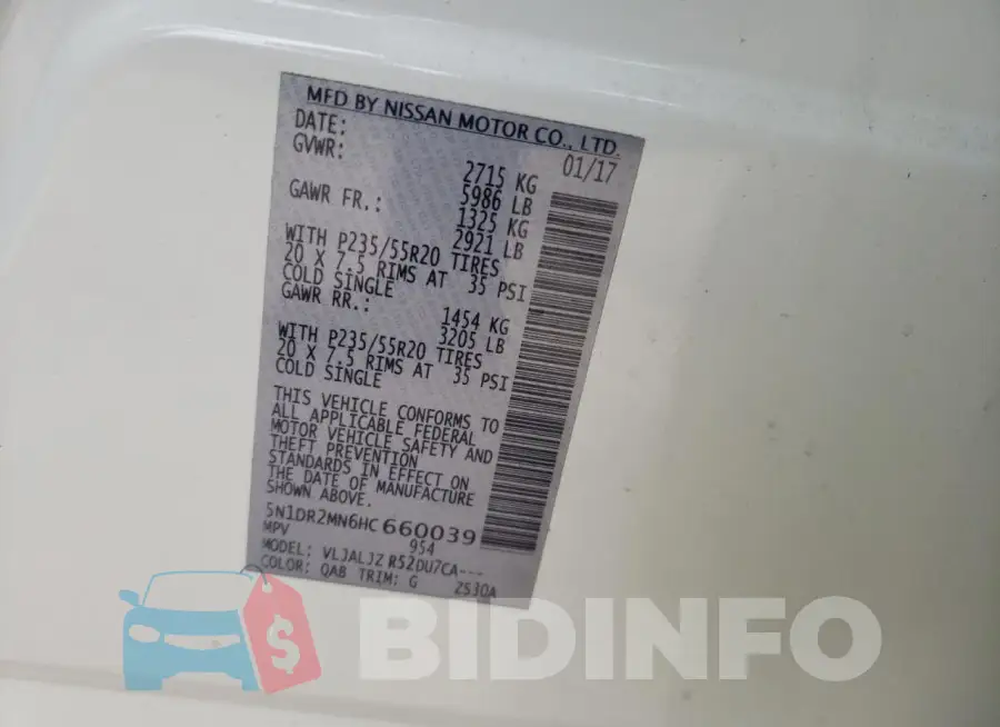 5N1DR2MN6HC660039 Photo# 12