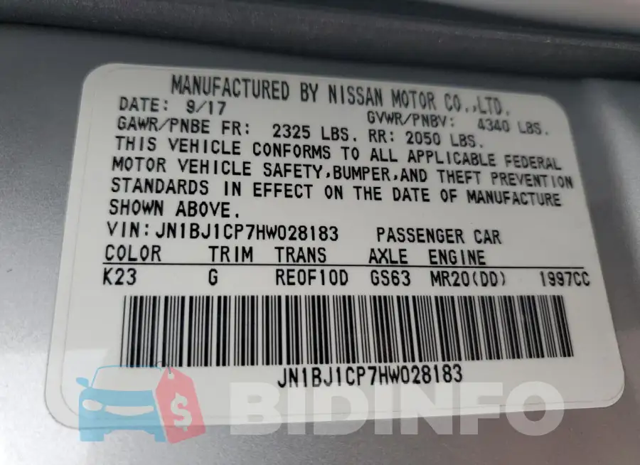 JN1BJ1CP7HW028183 Photo# 12