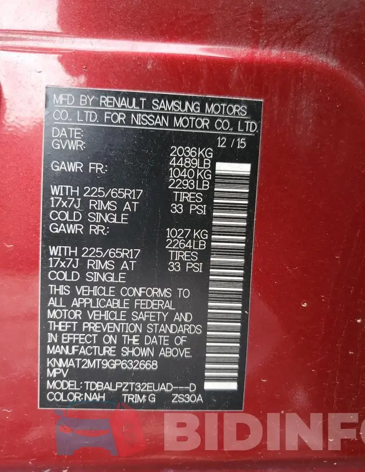 KNMAT2MT9GP632668 Photo# 12