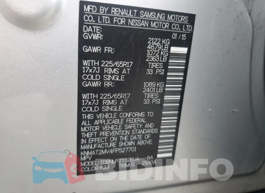 KNMAT2MV4FP527701 Photo# 13