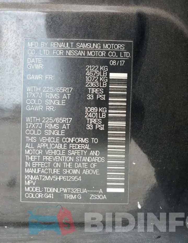 KNMAT2MV5HP612954 Photo# 14