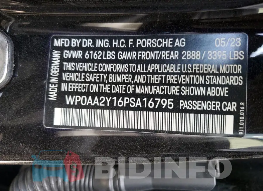 WP0AA2Y16PSA16795 Photo# 12