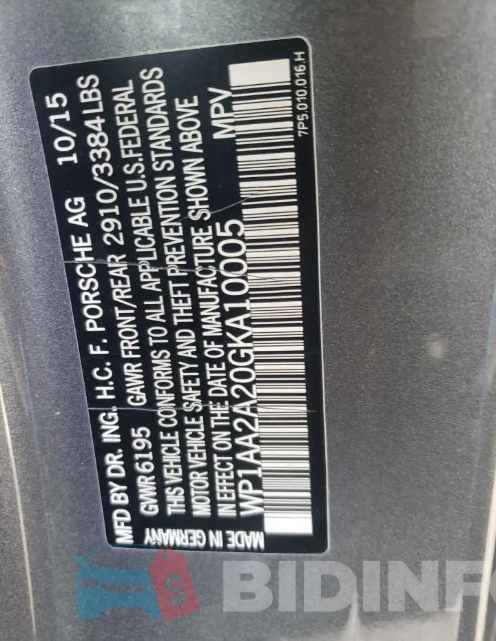 WP1AA2A20GKA10005 Photo# 14