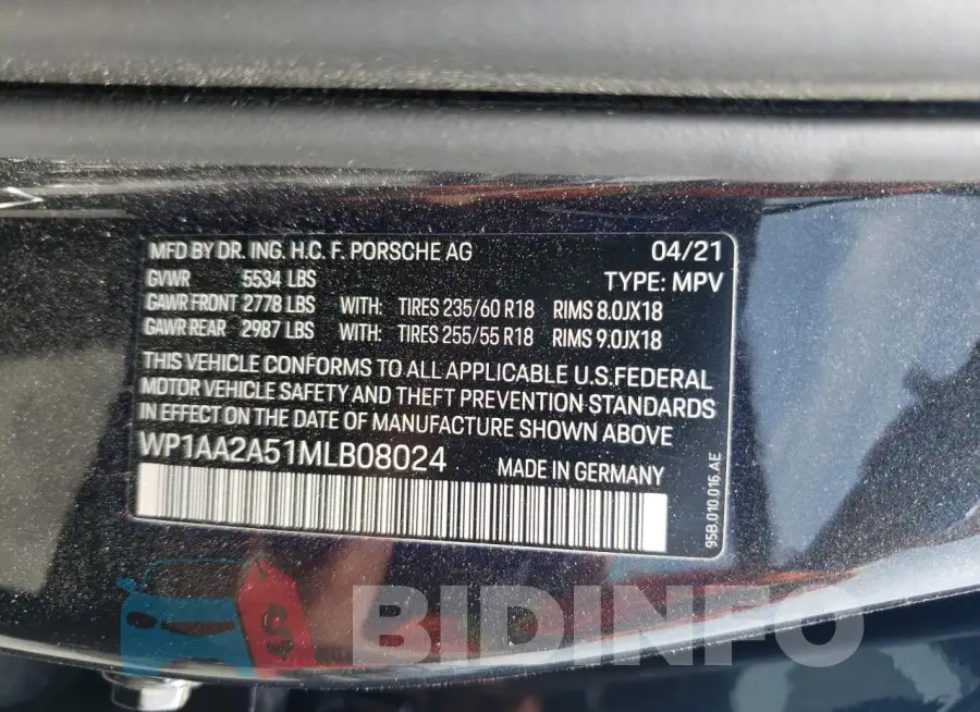 WP1AA2A51MLB08024 Photo# 12