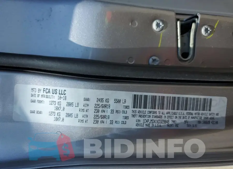 1C4PJMDX1KD329845 Photo# 12