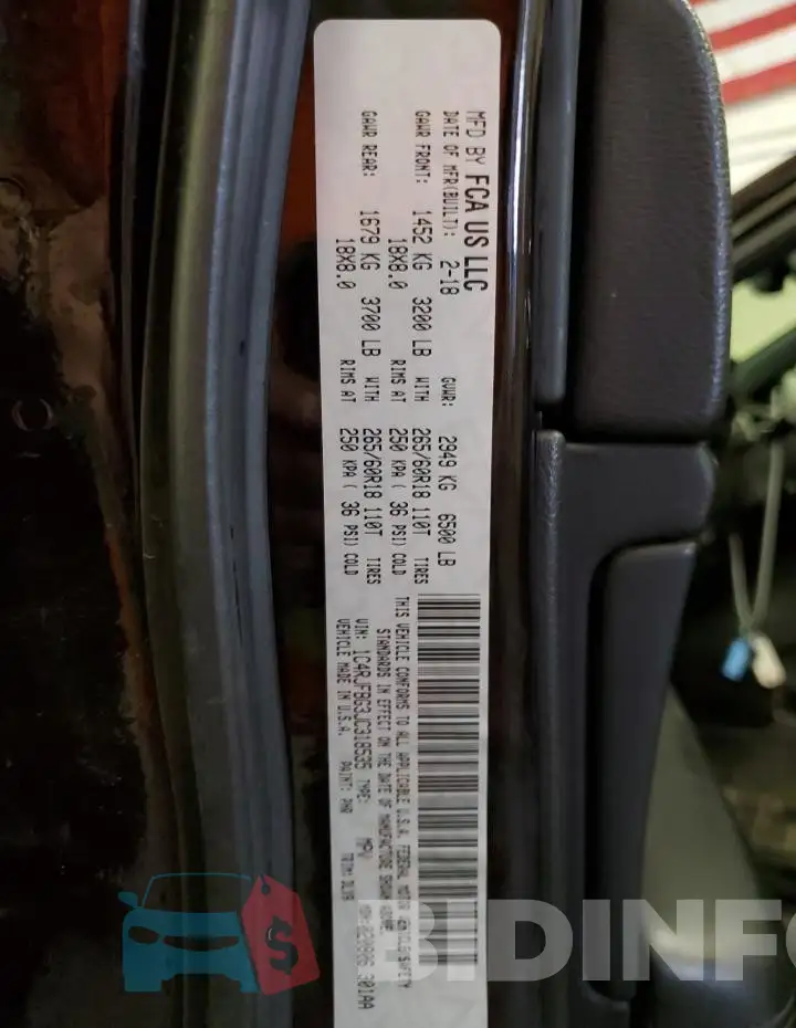 1C4RJFBG3JC318535 Photo# 12