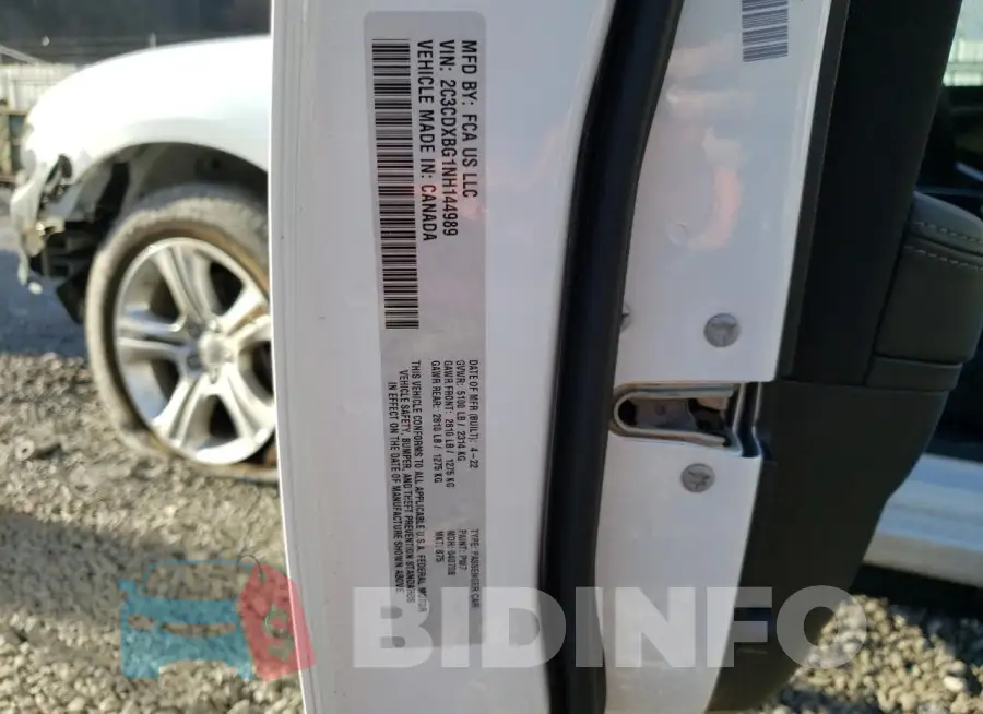 2C3CDXBG1NH144989 Photo# 12
