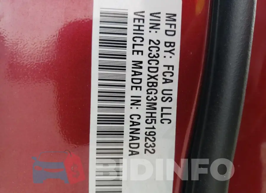 2C3CDXBG3MH519232 Photo# 12