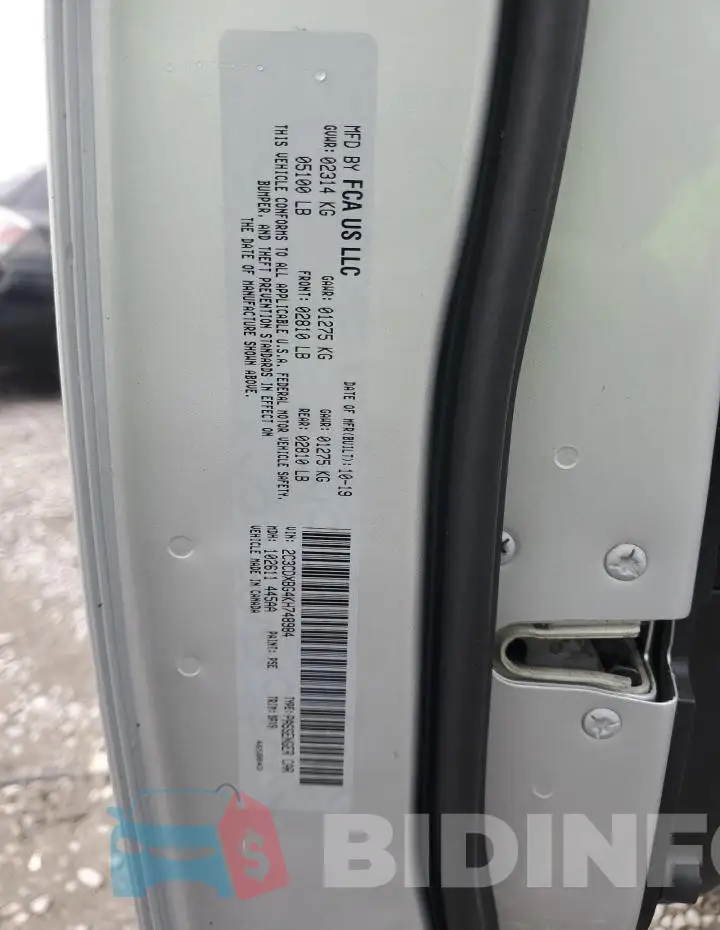 2C3CDXBG4KH748984 Photo# 12