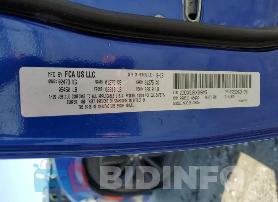 2C3CDXGJ2KH508045 Photo# 12