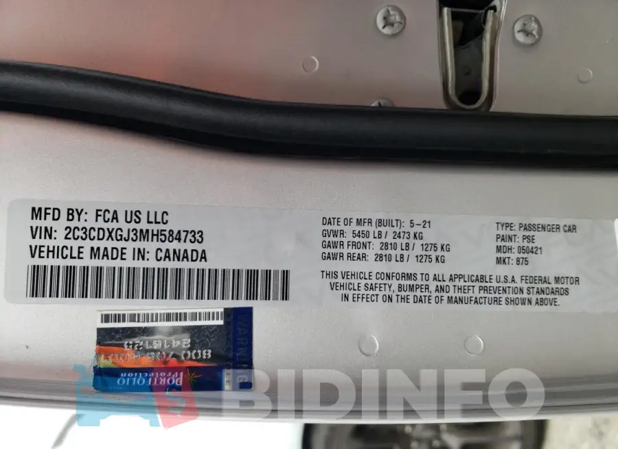 2C3CDXGJ3MH584733 Photo# 13