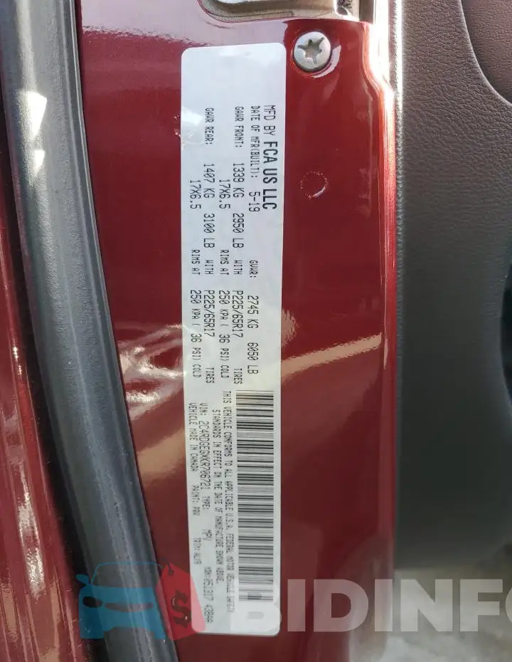 2C4RDGEGXKR706721 Photo# 12