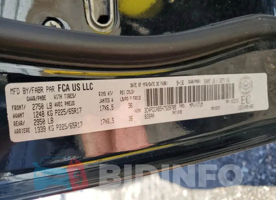 3C4PDCAB5HT529785 Photo# 13