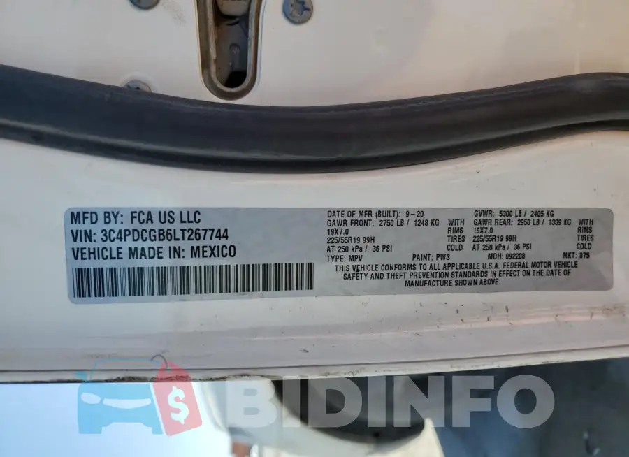3C4PDCGB6LT267744 Photo# 12