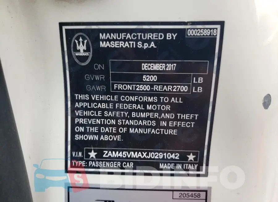 ZAM45VMAXJ0291042 Photo# 12