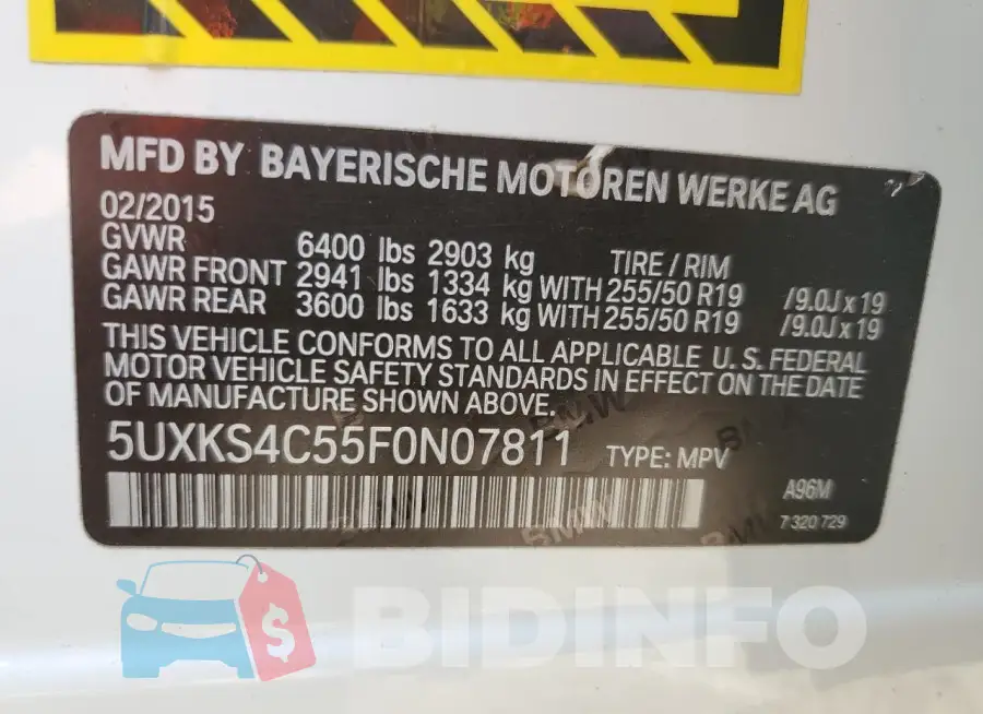 5UXKS4C55F0N07811 Photo# 13