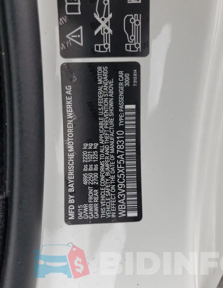 WBA3V9C5XF5A78310 Photo# 12