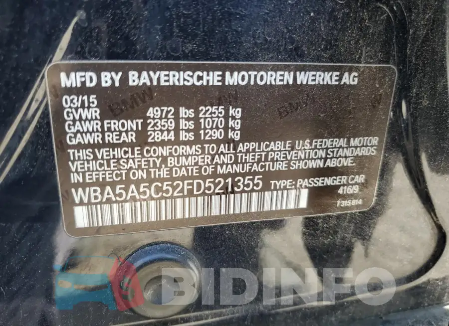WBA5A5C52FD521355 Photo# 13