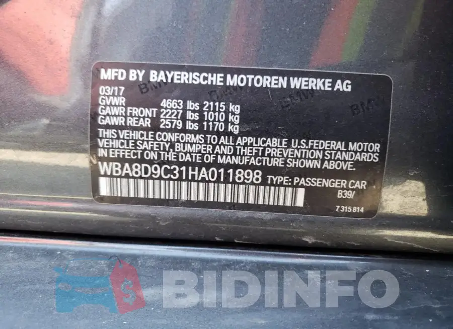 WBA8D9C31HA011898 Photo# 12
