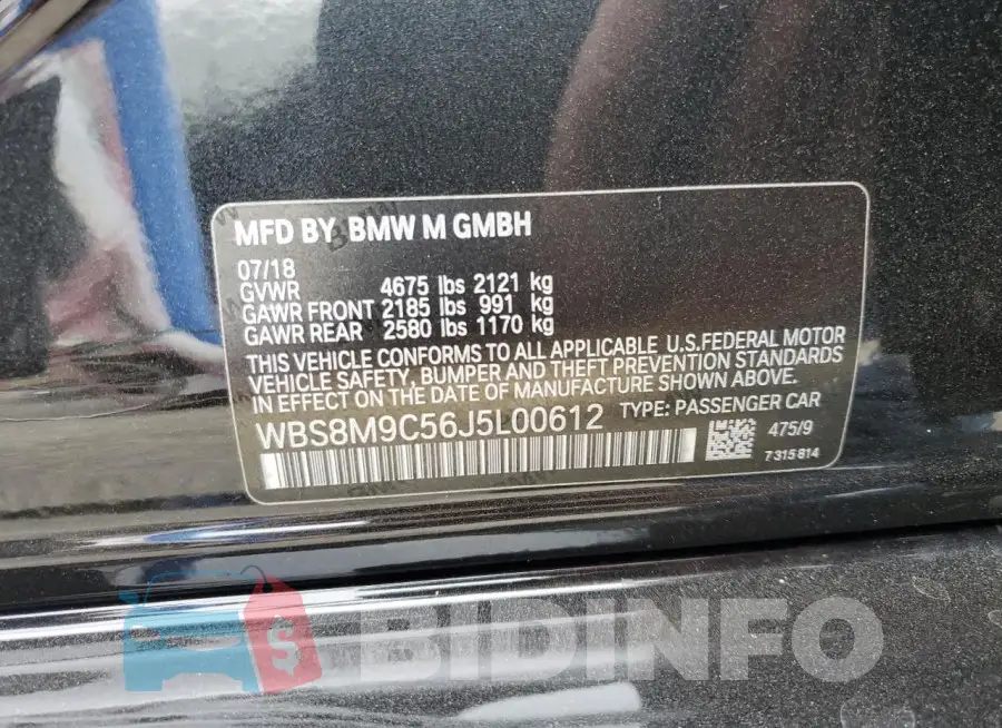 WBS8M9C56J5L00612 Photo# 12