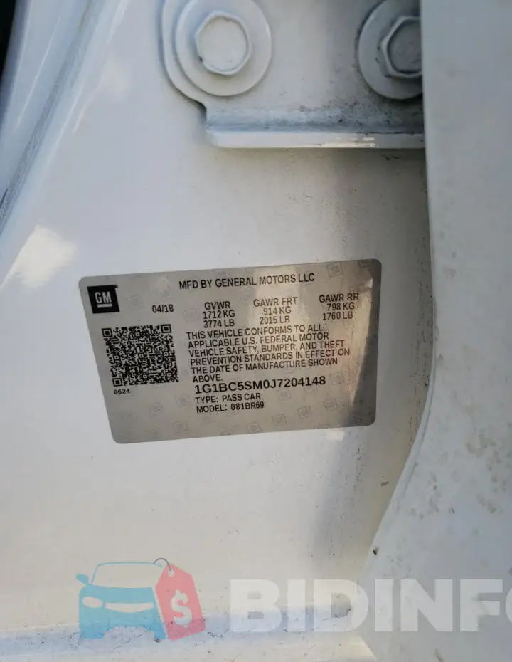 1G1BC5SM0J7204148 Photo# 12