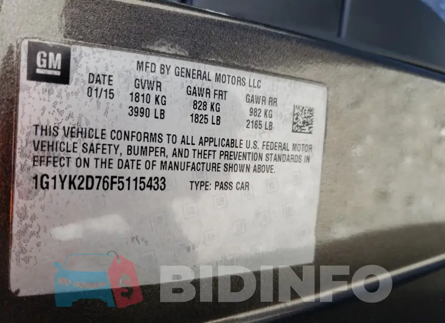 1G1YK2D76F5115433 Photo# 13