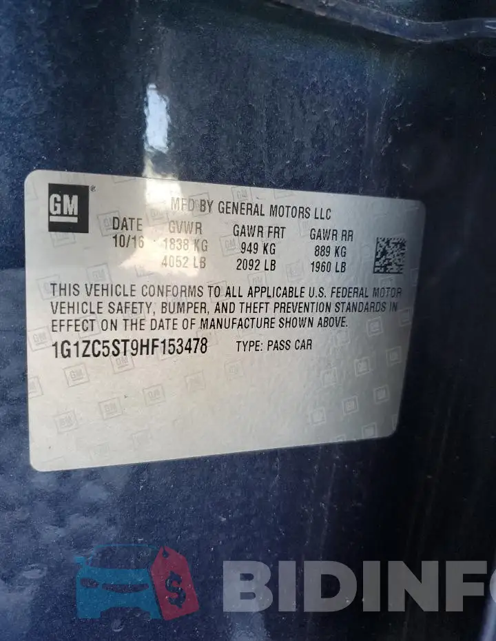 1G1ZC5ST9HF153478 Photo# 12