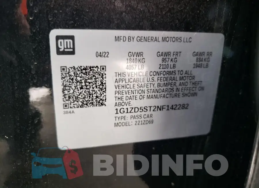 1G1ZD5ST2NF142282 Photo# 13