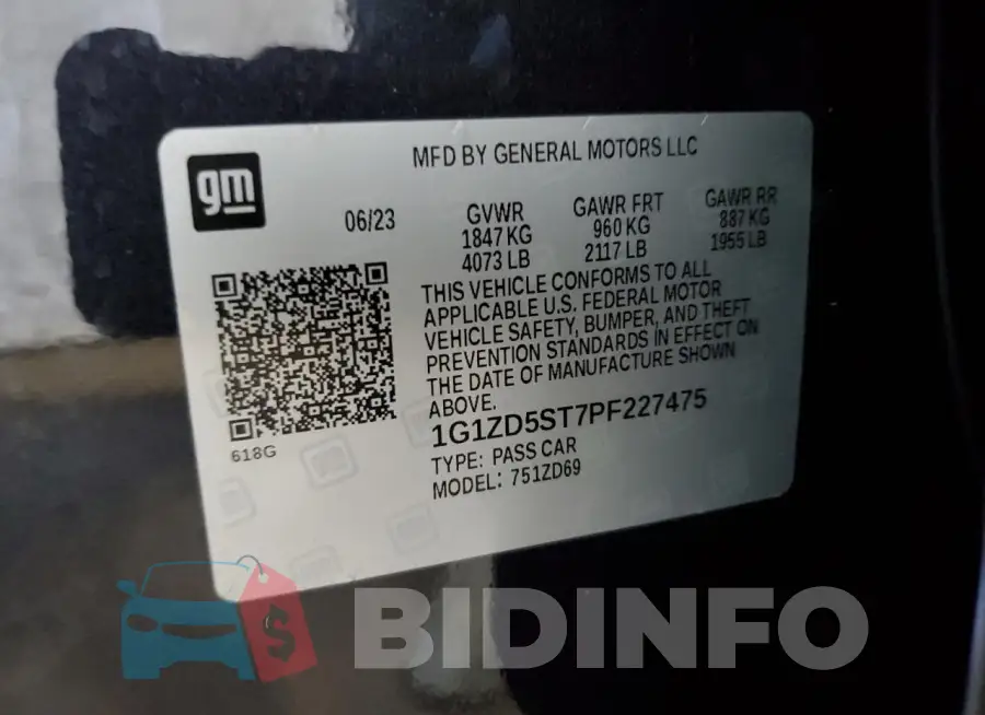 1G1ZD5ST7PF227475 Photo# 12