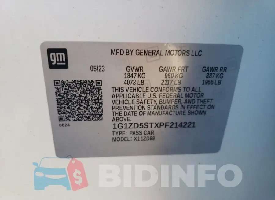 1G1ZD5STXPF214221 Photo# 12