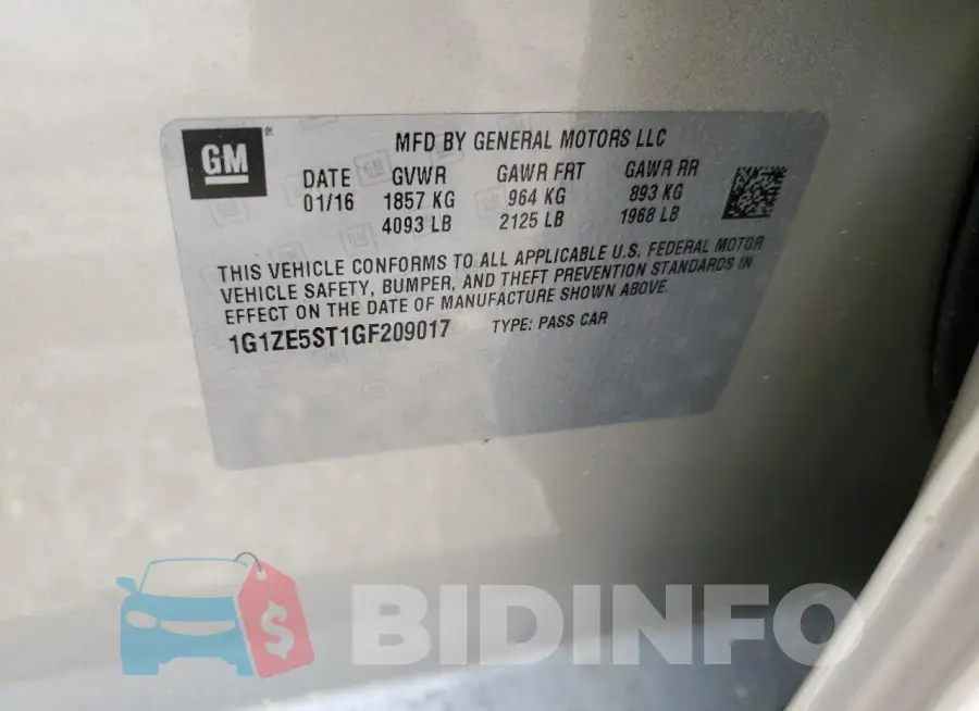 1G1ZE5ST1GF209017 Photo# 12