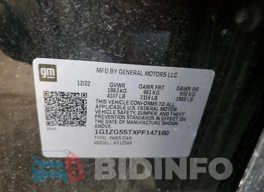 1G1ZG5STXPF147160 Photo# 12