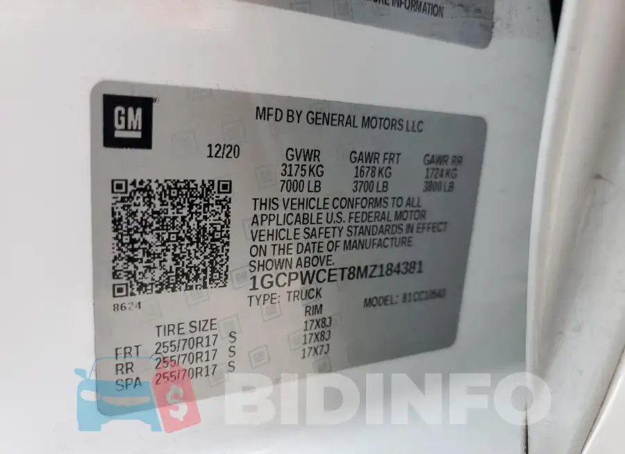 1GCPWCET8MZ184381 Photo# 12