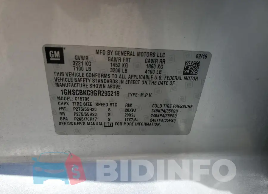 1GNSCBKC8GR295218 Photo# 14